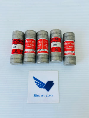 LOT OF 5 JAM20 - 20A - 60HZ 200KA 600VAC HRC I-J  -  AEROFLEX JAM20 FUSE