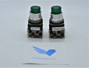 LOT OF 2 - 800TQTL10G - GREEN  -  Allen Bradley 800T PUSH BUTTON