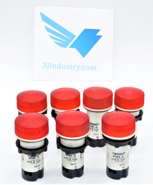LOT OF 7 RED - 3PLBRL 24  -  TEKNIC 3PLBRL PILOT LIGHT