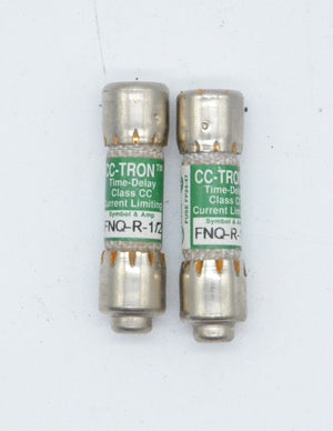 LOT OF 2 - FNQ-R-1/2  -  BUSSMAN FUSETRON FNQR12 FUSE