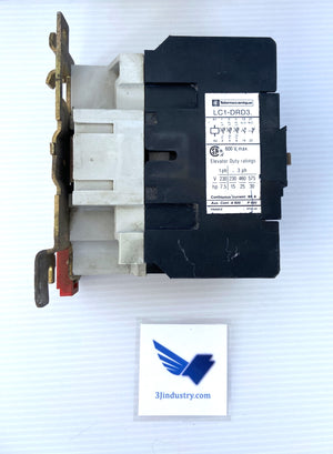 LC1-DRD3 - LC1DRD3 - COIL 93V50HZ - 110/120V60HZ - 3 PH  - 600V MAX - 7,5HP@230V 1 PHASE  -  TELEMECANIQUE LC1DR CONTACTOR