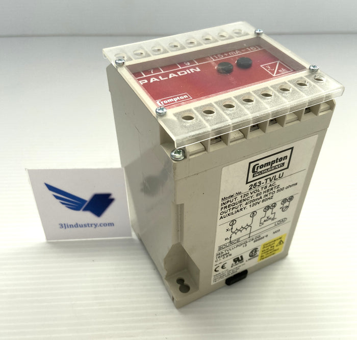 253-TVLU-PQHG-C6-DG - 120V - 4/20MA - 500OHMS - 60HZ - 253TVLUPQHGC6DG  -  CROMPTON 253-TVLU VOLTAGE TRANSDUCER
