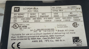 LC1FDP185A - LC1 FDP 185A - AC3 185A AC1 275A 8KV 1000V  -  TC LC1FD CONTACTOR