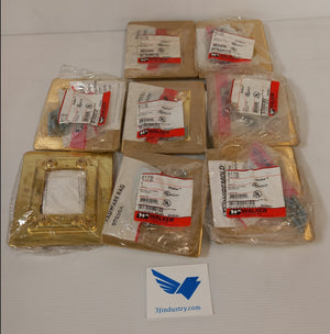 LOT OF 8 -  817B -  Floor Boxes 1 Gang  -  WIREMOLD BRASS CARPET OR TILE FLANGE 817B