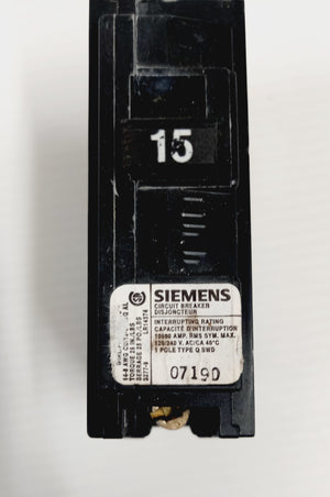 Lot of 15 x Q115 - 15A Plug-In - 1 Pole - 120V  -  SIEMENS Q / QP Series BREAKER