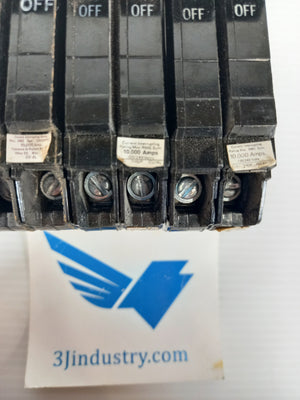 THQP215  Lot of 3 - GE - 15A 1/2" Plug-In- 2 Pole - 240V  -  GE - General Electric TQP & THQP BREAKER