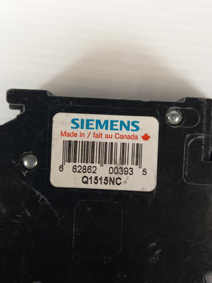 Q1515NC Lot of 4 - Siemens - 15/15A Tandem Circuit Breaker Plug-In 1 Pole - 120V   -  Siemens Q / QT BREAKER