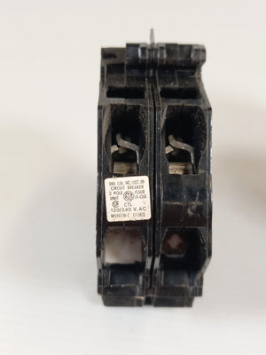 TQP220 Lot of 2 - 20A 1/2" Plug-In - 20 Amp - 2 Pole - 240V  -  GE - General Electric TQP & THQP BREAKER