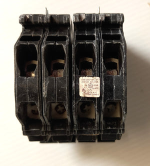 TQP230 Lot of 2 - 30A 1/2" Plug-In - 2 Pole - 240V  -  GE - General Electric TQP & THQP BREAKER