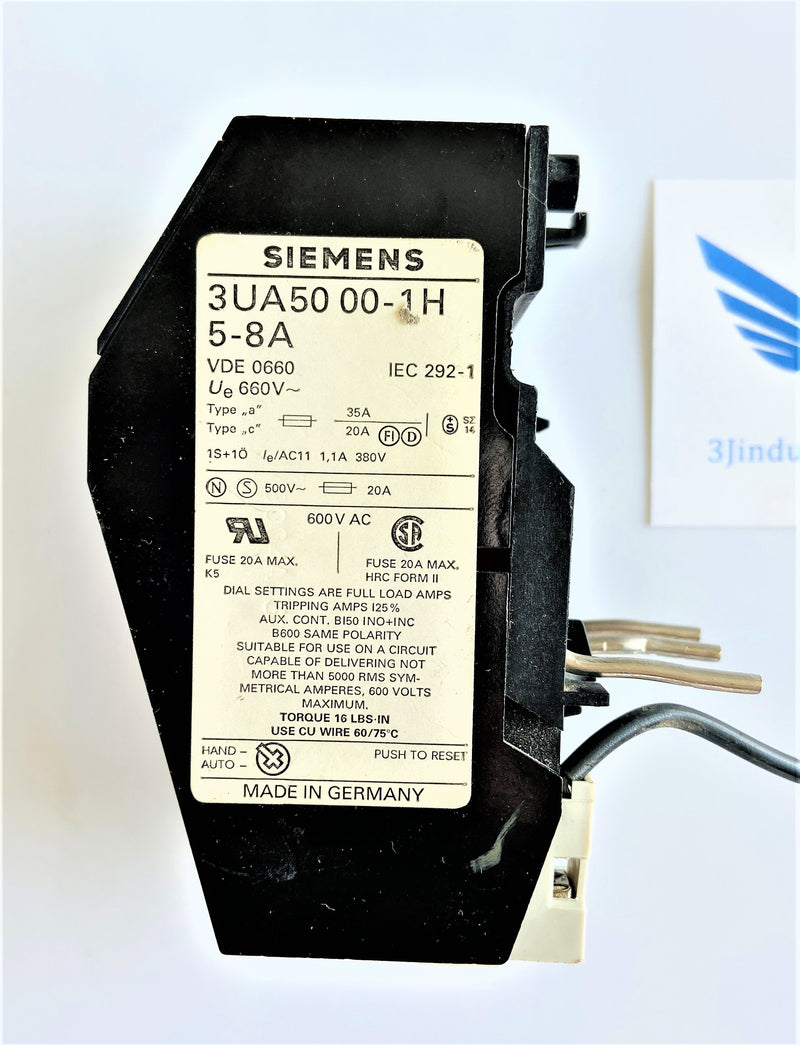 3UA5000-1H - SIEMENS FURNAS ELECTRIC CO 3UA SOLID STATE OVERLOAD RELAY ...