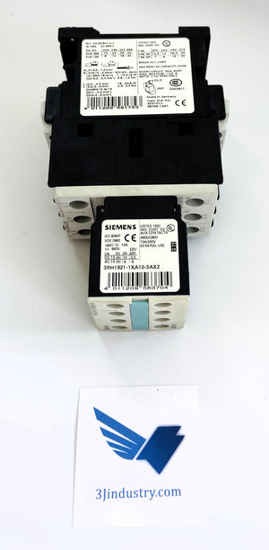 3RT1627-1AV01 with 3RH1921-1XA10-3AX2  -  SIEMENS 3RT CAPACITOR CONTACTOR