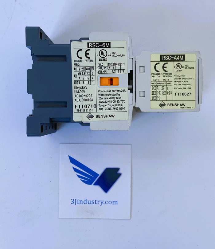 Contactor Rsc 100 RSC-6M-120V WITH RSC-A4M - BENSHAW RSC CONTACTOR – 3JIndustry