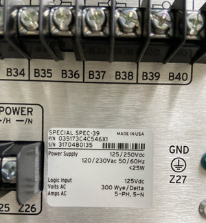 SEL-351-035173C4C546X1 - SPECIAL SPEC-39  -   SCHWEITZER ENGINEERING SEL351 PROTECTION SYSTEM