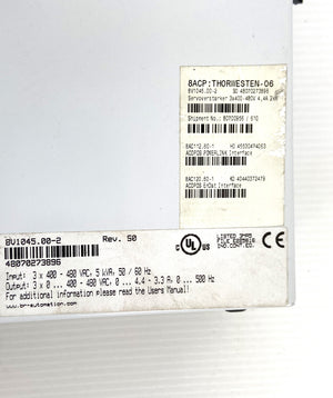 8V1045.00-2 REV S0 -8V104502 - ACOPOS1045 - 50/60HZ - 400-480VAC - 4,4A  -  B&R 8V1045 SERVO DRIVE