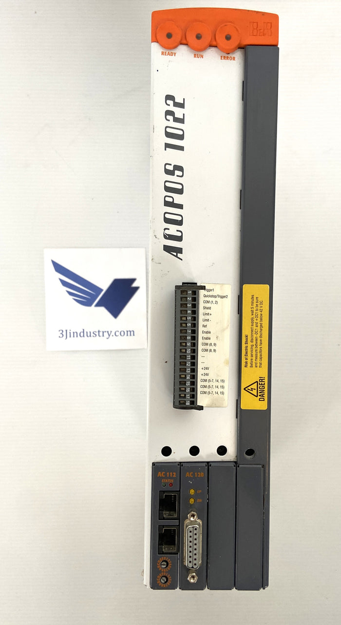 8V1022.00-2 REV R0 - 8V1022002 - 400-480VAC - 50/60HZ - ACOPOS 1022 - 3KVA  -  B&R 8V1022 SERVO DRIVE