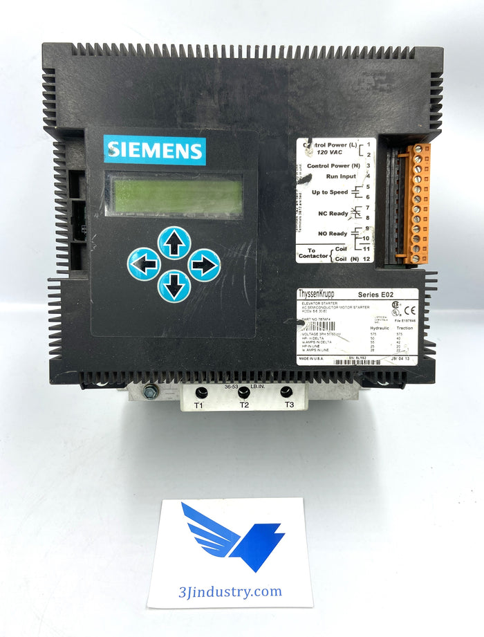 787AF4 - THYSSENKRUPP - 3PH - 50/60HZ - 575V - AC53A - SERIE E02/E03  -  SIEMENS 787AF4 MOTOR STARTER