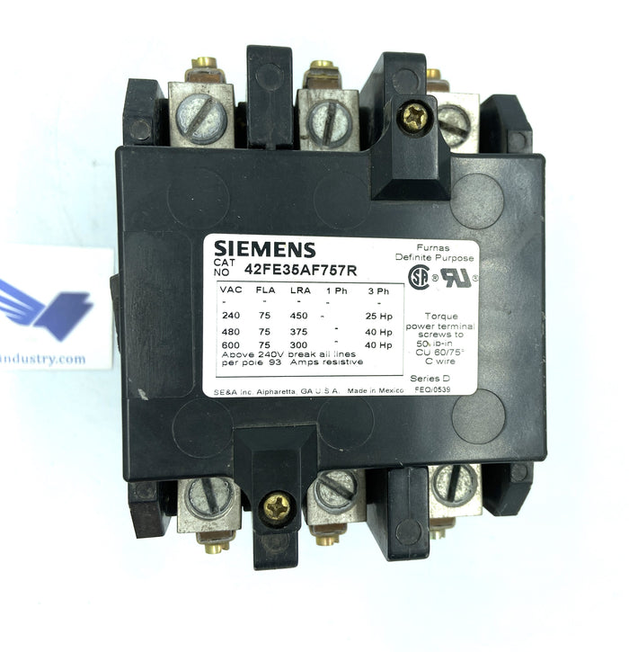 42FE35AF757R - SERIE D - 75A - 3P - OPN - COIL 120V  -  SIEMENS 42FE35A CONTACTOR