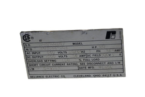 RELIANCE DRIVE 1GAK00467 - 103844-204 V1-SL - 20HP IN 460VAC - OUT 500 VDC 36A    -  RELIANCE ELECTRIC MINPAK PLUS DRIVE