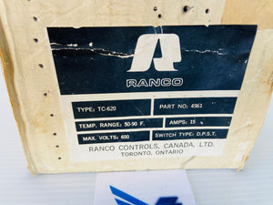 TC-620 4961 - 50-90F - 15A - 600V - SPDT  -  RANCO TC-620 TEMPERATURE CONTROLLER