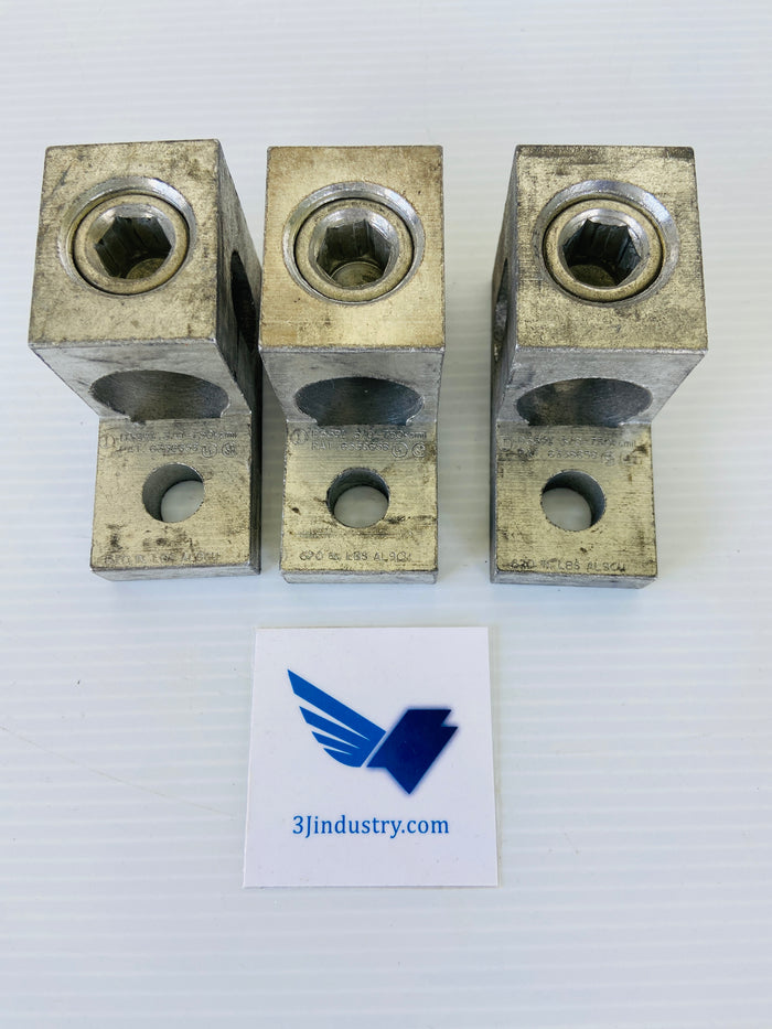LOT OF 3 - ILSCO D3591 3/0-750 kcmil - aluminium - 620 in lbs  -  ILSCO D3591 LUG