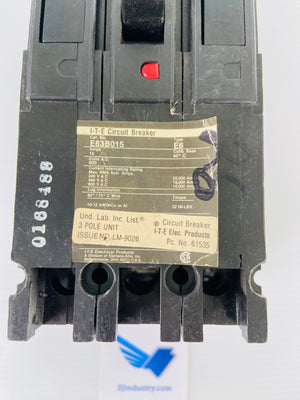E63B015 TYPE E6 15A 3 POLE 600VAC   -  SIEMENS ITE E63B015 CIRCUIT BREAKER