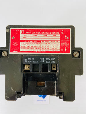 8903-SQG2 8903SGG2 SER A MV 100A 600VAC 110V50HZ 120V60HZ COIL  -  SQUARE D  8903SQ LIGHTING CONTACTOR