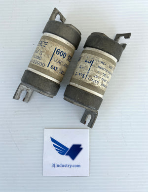LOT OF 2  - 58125 - 125A - 600VAC   -  PIERCE 125A58125 FUSE