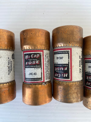 LOT OF 4 - JHC-40 - 4A - 600V CLASS J   -  BUSSMAN JHC40 HI CAP TIME DELAY FUSE