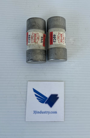 LOT OF 2  - 40CJ  - 40A - 600V - HRC1  -  BRUSH 40CJ FUSE