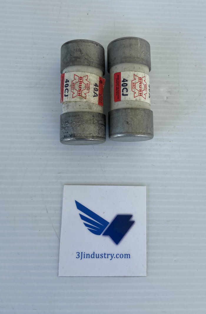 LOT OF 2  - 40CJ  - 40A - 600V - HRC1  -  BRUSH 40CJ FUSE