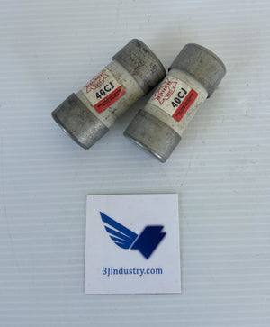 LOT OF 2  - 40CJ  - 40A - 600V - HRC1  -  BRUSH 40CJ FUSE