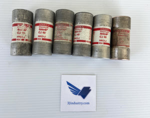 LOT OF 6 - CJ-40 - 40AMP HRCI-J - CLASS J - 600V  -  GOULD SHAWMUT CJ40 FUSE