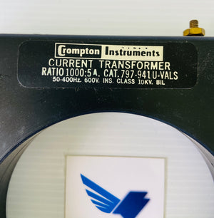 797941UVALS - 797-941 U-VALS - 50-400HZ - 600V - 1000:5A  -  CROMPTON INSTRUMENTS 797941 CURRENT TRANSFORMER