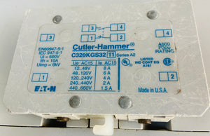 Cutler Hammer -  CE15NN3 - 10E - Serie 1 - 140A - 600V - Motor Contactor - With auxiliary contact C320KGS32 - 120V60HZ - 110V50HZ  -  Cutler Hammer CE15NN3 Motor Contactor