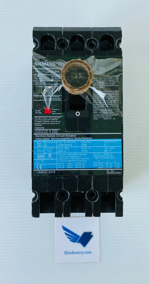 ED63B015 3P 15A 600V 25KA@480V ED6  -  SIEMENS ED63B015 CIRCUIT BREAKER