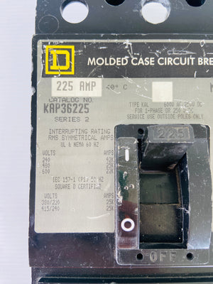 KAP36225 - 225A - 40C - 600VAC - 3 POLE  -  SQUARE D  KAP36225 CIRCUIT BREAKER