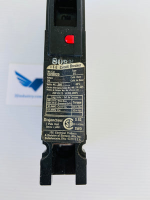 E61B020 - E6 20A 350VAC 40C 1 POLE  -  SIEMENS ITE E61B020 CIRCUIT BREAKER