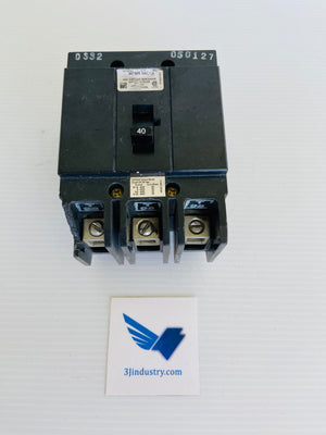 NH340 - 3 POLE - 40A - 40C - 347/600VAC  LINE PHASE BARRIER BROKEN  -  FEDERAL PIONEER FPE NH340 CIRCUIT BREAKER