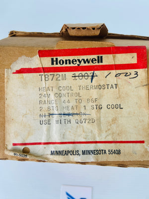 T872M 1003 - 24V - 44 TO 86F  -  HONEYWELL T872M1003 HEAT COOL THERMOSTAT