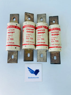 LOT OF 4 - CJ-150 - 150A - CLASS J - 600VAC  -  GOULD SHAWMUT CJ150 FUSE
