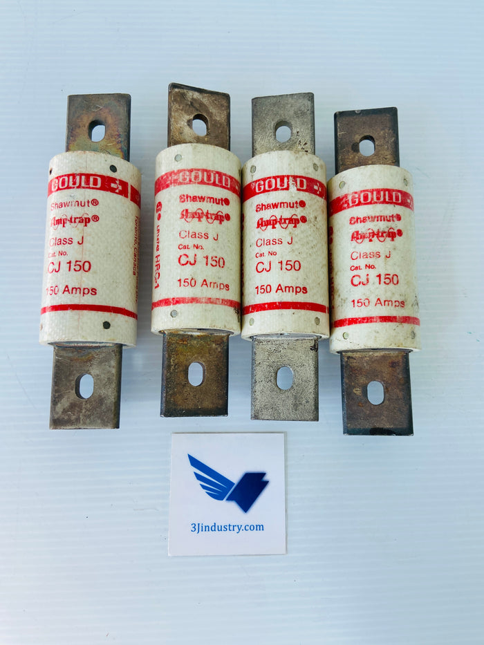 LOT OF 4 - CJ-150 - 150A - CLASS J - 600VAC  -  GOULD SHAWMUT CJ150 FUSE