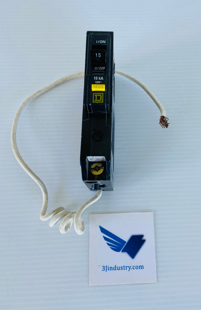 QOB115GFI - 15A - 1 POLE - 120V - 10KA  -  SQUARE D QOB115 BREAKER