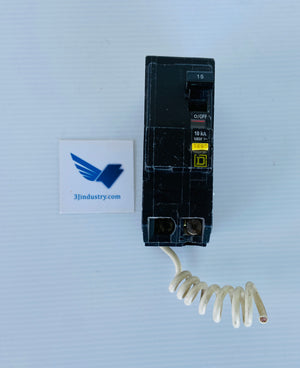 QO215GFI - 15A - 10KA - 120/240V - 2 POLE  -  SQUARE D QO215 BREAKER