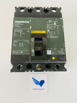 FHP36015 - FH 15 A - 15A - 600V 3 POLE  -  SQUARE D  FH15A BREAKER