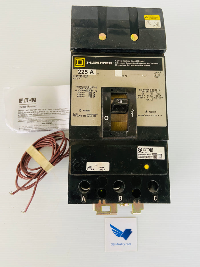 KI362251127 I LIMITER 225A 3P 600V 50/60HZ - KIF36225U  -  SQUARE D SCHNEIDER ELECTRIC KI36225 BREAKER