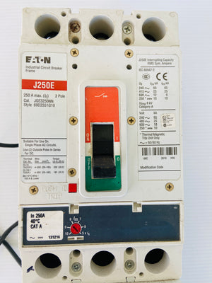 JGE3250NN + ELJBN3250W 250A 3POLE 120-240V 50/60HZ  -  EATON CUTLER-HAMMER J250E BREAKER