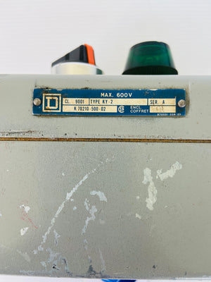 9001 TYPE KY-2 SER A K 70210-500-02 600V  -  SQUARE D  9001KY2 PUSH BUTTON ENCLOSURE