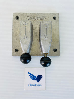 FS-1282 WEATHERPROOF TYPE FS 2 SWITCHES 2 GROUPS  -  APPLETON  FS1282 SWITCH COVER