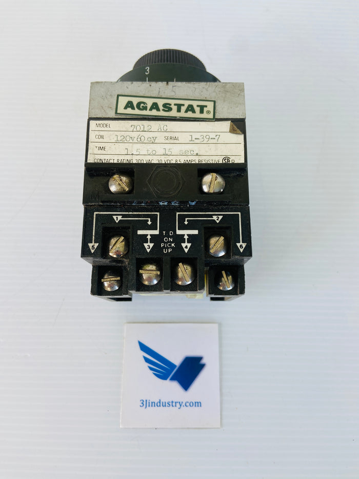 7012AC - COIL 120V 60HZ 1,5 TO 15 SEC  -  AGASTAT TE CONNECTIVITY 7012 AC TIME DELAY RELAY