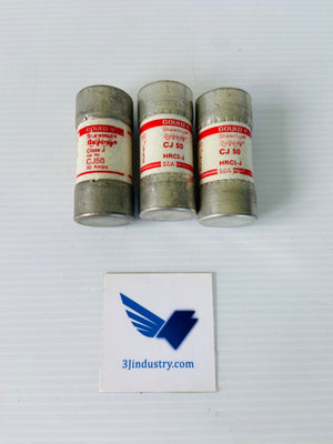 LOT OF 3 CJ 50 - 50A - 600V CLASS J  -  GOULD SHAWMUT CJ50 FUSE